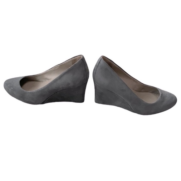 Gray Suede Comfort Platform Wedges Rockport Size 8.5 3 inch heel - Picture 14 of 16